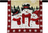 Table Runner with Trio of Snowmen, Sparkling Snowflakes, Trees and Glitter Tapestry 36 inches for Winter and Christmas