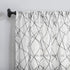 No. 918 Fraction 2-pack Mid-Century Modern Geometric Embroidery Semi-Sheer Curtain Panel Pair, 50" x 84", Black