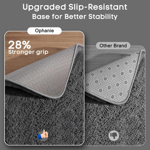 6x9 Ophanie Area Rugs, Upgrade Non-Slip Fluffy Soft Rugs for Living Room, Large Shag uzzy Plush Rug, Medium Gray Shaggy