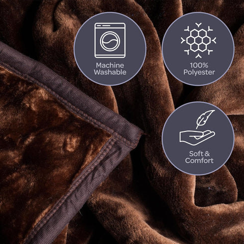91x81 7.8lb Bedford Home Faux Fur Throw Blanket - Oversized Soft Mink-Style, Machine-Washable Bedding - Heavy Throw