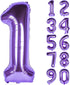 40 Inch Purple Helium Foil Birthday Party Number Balloons (Purple 1)