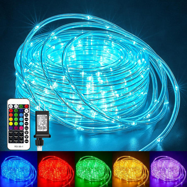 Minetom Color Changing Rope Lights Outdoor, 33FT 100 LED String Lights with