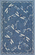 Liora Manne Carmel Low Profile Easy Care Indoor/Outdoor Woven Rug-Contemporary, Decorative, Botanical, Dragonfly Navy 3'3" x 4'11" by Liora Manne