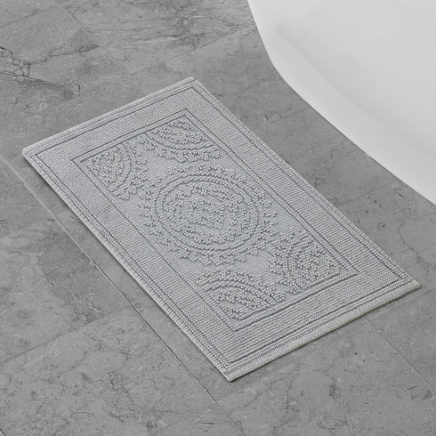 Jean Pierre New York Cotton StoneWash Medallion Bath Rug, 17x24 in., Gray
