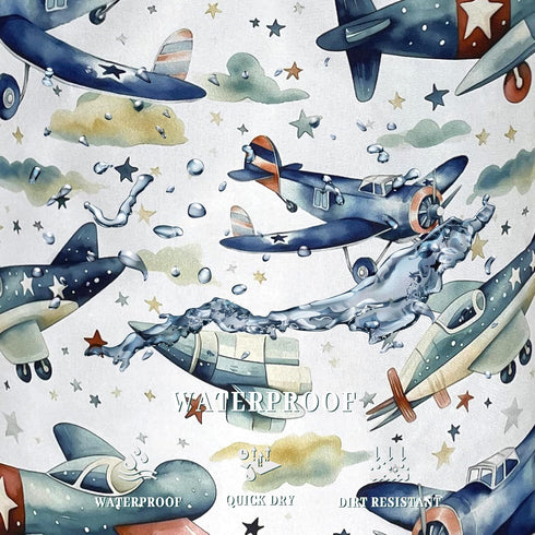 SELIONLIKN 18.9x16.5 Inch Watercolor Plane Laundry Basket Foldable Cartoon Laundry Hamper Oxford Cloth Plane Printed