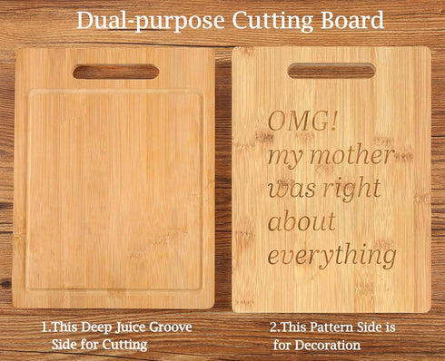 Funny Mom Gift-Cutting Board Gift for Home Kitchen,Camping,Barbecue,BBQ-Housewarming Birthday Christmas Retirement Mothers Day Gift for Mom Mother Mum-OMG,My Mother Was Right About Everything by ZVMIS