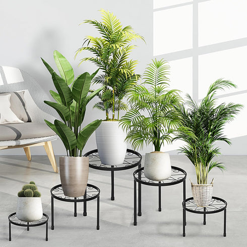 5 Pack CADANI Metal Plant Stands for Outdoor Indoor, Anti-Rust Iron Flower Pot Stand, Heavy Duty Plant Pot Stand