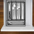 E-far Silverware Drawer Organizer - Black Mesh Wire Utensil Tray, 5 Compartment Cutlery Holder, Small Size