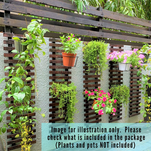 90cm (35.4") ShopLaLa Wall Planter - Wooden Hanging Planter for Indoor Plants, Plant Stand, Air Plant Succulent Holder