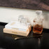 Set 2 Decorative Books with Storage (Caramel/Beige) of Faux Linen Book Boxes with Gold Stamped Covers Enhance Your