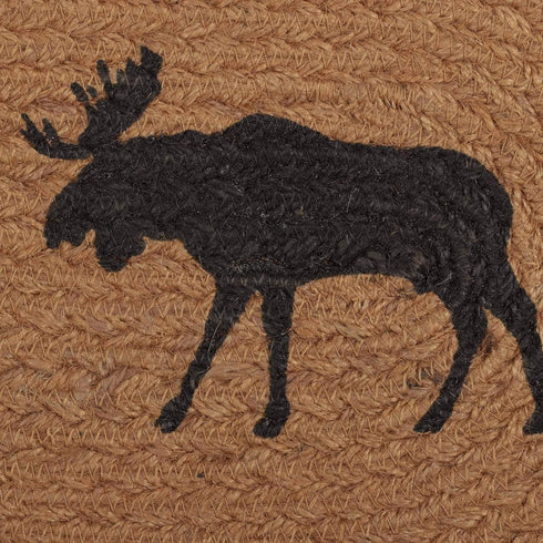 VHC Brands Cumberland Moose Rustic Decor Table Runner, Natural Jute for Kitchen Dining Room, Tan Red Black