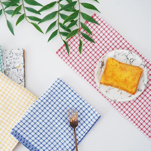 Large Kitchen Dish Towels, 16 Inch x 26 Inch Bulk Absorbent Cotton Towels, 4 Pack Colorful Tea/Bar Towels