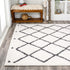 JONATHAN Y MOH410A-3 Cami Moroccan Style Diamond Shag Indoor Area Rug, White/Gray, 3 X 5