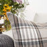 YOUR SMILE Set of 2 Retro Farmhouse Buffalo Tartan Chequer Stripe Plaid Cotton Linen Throw Pillow Case (Brown,