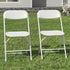 White Folding Chairs 2 Pack, Plastic Folding Chairs Outdoor Indoor, 350lb Capacity,