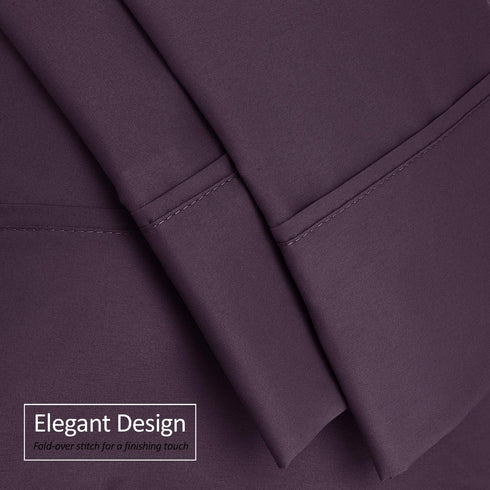 Soft Pillowcase Lightweight Purple Eggplant Microfiber Body Pillow Cover, 20x54 Inches, Set of 2 by Nestl