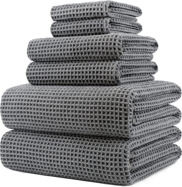 POLYTE 430 GSM Microfiber Quick Dry Lint Free Oversize Bath Towel Set,