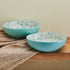 Pfaltzgraff Venice Set of 2 Teal and White Pasta Bowls, 8 Inch