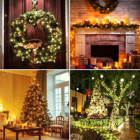 99FT 300 8 ASENEK LED Christmas String Lights End-to-End Plug Modes Indoor Lights with Timer, Outdoor Indoor Fairy