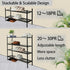 45.6" 2-Tier Closet, Shoe Rack, Expandable Shoes Storage Metal Shoe Shelf Stand Stackable Boot Organizer for Entryway