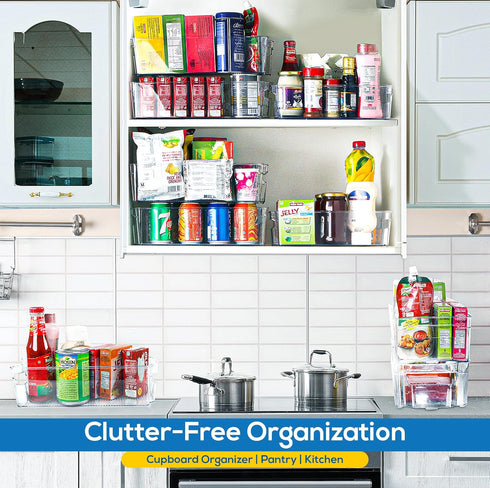 Utopia Home Fridge Organizer Bins, Set of 8 Clear Storage Bins for Refrigerator, Pantry Organization and Storage