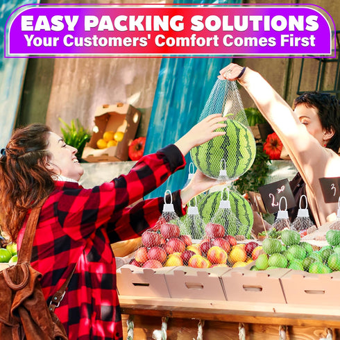 24" Set 100 Set Mesh Produce Bags of - Reusable Produce Bags with Plastic Lock, Durable & Tear Resistant Mesh Bag