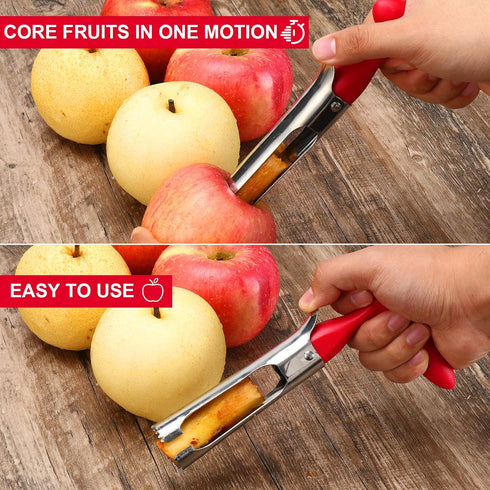 SCHVUBENR Premium Apple Corer Tool - Easy to Use and Clean - Sturdy Apple Core Remover with Sharp Serrated Blades