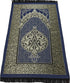 Modefa Islamic Prayer Rug Thin Woven Chenille and Taffeta Turkish Sajadah Intricate Design Metallic Ottoman Mat (Black