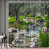 Garden Scenic Shower Curtain Colorful Flowers Green Landscape Bathroom Curtains Spring Plants Nature Scenery Country Bathtub Decor with Hooks 70 x 70 in by RDRUVA