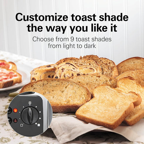 Hamilton Beach Retro Toaster - 2 Slice, Polished Stainless Steel, Wide Slots, Sure-Toast Technology, Bagel & Defrost