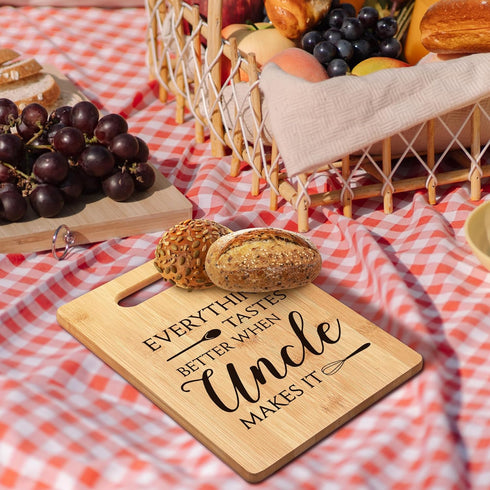 Uncle Gifts, Everything Tastes Better When Uncle Makes It, Bamboo Cutting Board Kitchen Decor, Gifts for Uncle Birthday