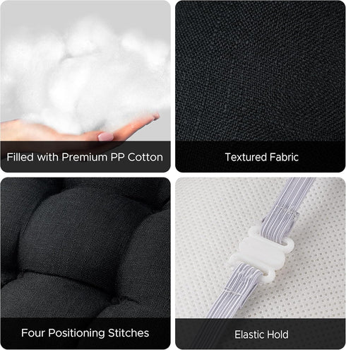 Set 2 Sunlit Bar Stool Covers - of Rectangle Bar Stool Seat Covers, Soft and Cushioned Bar Chair Covers, Easy