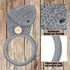 Tatuo 3 Pieces Crochet Towel Holder, Hanging Kitchen Dish Towel Holder Ring for Stove, Gray
