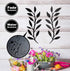 Vivegate 16"X16" Olive Branch Leaf Metal Wall Decor - 2 Black Wrought Iron Scroll Vine Art for Farmhouse Wall