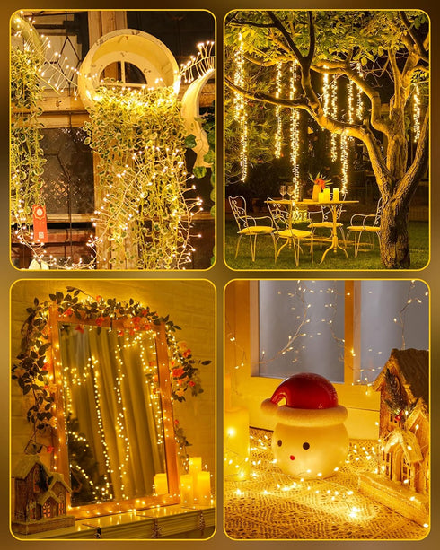 4 Pack 5 60 Fairy Lights Battery Operated, Feet LED Twinkle String Lights Waterproof Firecracker Starry Lights for DIY