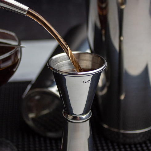 Japanese Jigger, 1oz 2oz Stainless Steel Double Cocktail Jigger with Measurements Inside, Bartender Measuring Tool