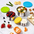 Everusely Stainless Steel Snack Containers for Kids, Lunch Containers with Lids, Metal Lunch Box, Stainless Steel
