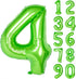 40 Inch Large Green Digital Balloon Number 4 - Helium Foil Polyester Film Jungle Themed Party Decoration