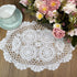 Phantomon Handmade Crochet Cotton Lace Placemats, Pack of 4 Oval Shape Doilies, White, 12 x 17 inch