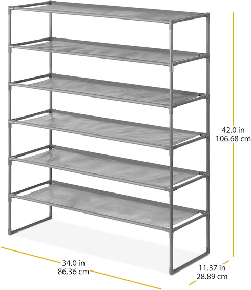 6-Tier Whitmor Spacemaker Shelves, Gunmetal