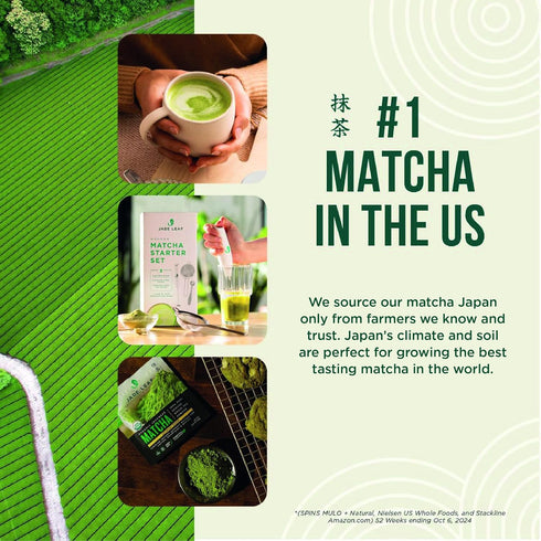 Jade Leaf Matcha Traditional Bamboo Whisk (Chasen) + Scoop (Chashaku) - Tea Set for Matcha Green Tea Powder Preparation
