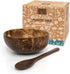 Jungle Culture Coconut Bowl & Spoon with FREE eBook, Wooden Salad Serving Bowl, Eco Friendly Vegan Gift