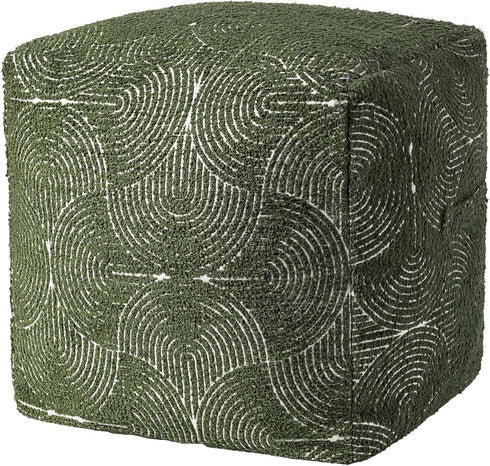 18"x18"x18", AELS Unstuffed Boho Textured Pouf Cover, Organic Modern Mid Century Rainbow Tufted Storage Bean Bag Cubes