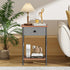 Brown,1 Pack VECELO End Tables, Modern Nightstands with Drawer & Open Shelf, Side Table for Bedroom Living Room