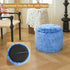 XeGe Fluffy Faux Fur Inflatable Pouf Ottoman, Soft Shaggy Fuzzy Foot Stool, Plush Furry Foot Rest Floor Pouf Anti-Slip