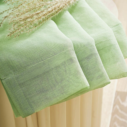 MYSTIC-HOME Sage Green Sheer Curtains, 84 Inches Long, 2 Panels, 52"x84", Semi Crinkle Voile Drapes for Living Room,