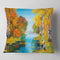 Designart Birch Forest Near The River - Landscape Printed 16 in. x 16 in