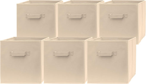 Pomatree 13x13x13 Inch Storage Cubes | 6 Pack | Large Fabric Bins with Dual Handles for Home Organization