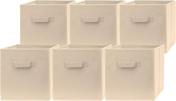 Pomatree 13x13x13 Inch Storage Cubes | 6 Pack | Large Fabric Bins with Dual Handles for Home Organization