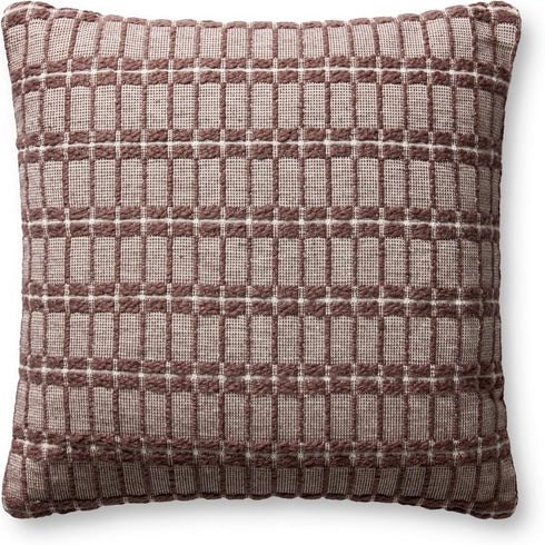 Loloi Poe 18'' x 18'' Burgundy Pillow Cover with Down